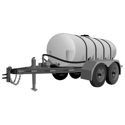 Drawing of a 1610 gallon water trailer