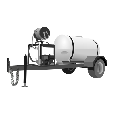 Drawing of a 300 gallon  water trailer