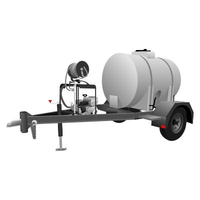 Drawing of a 525 gallon water trailer
