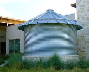 pitched roof corrugated tank
