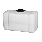 Compact rectangular white water tank with a centered black lid for easy access.