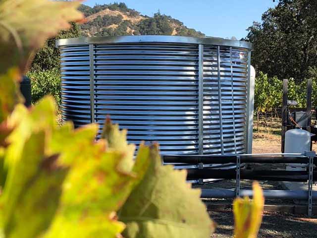 corrugated tank installed for water supply steel water tank