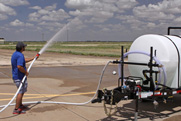 Water Buffalo Trailers Come With A 25' Fire Hose