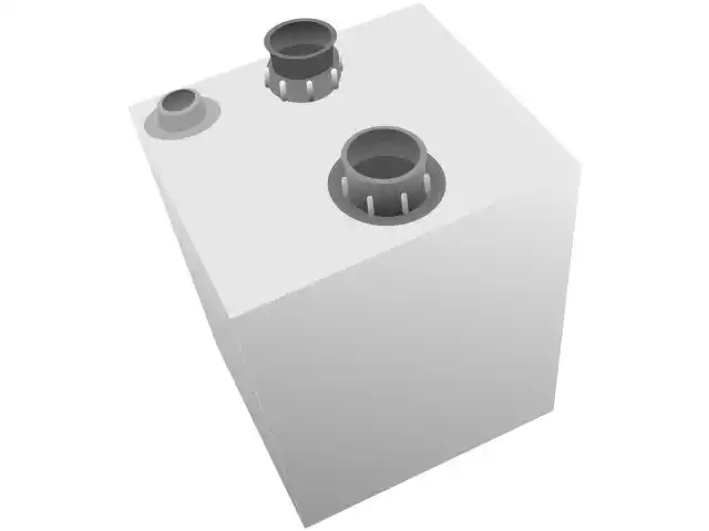 squared shape tank dawing with fittings